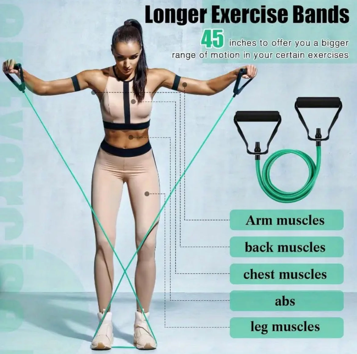 15 lbs Adjustable Yoga Resistance Bands with Handles