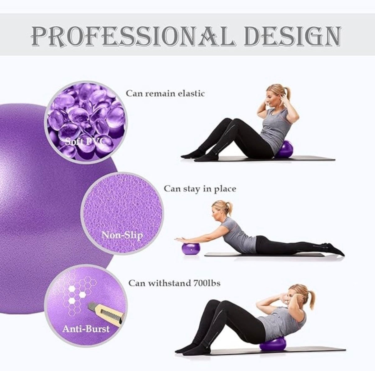 Eco-Friendly Mini Yoga Ball for Fitness and Rehabilitation