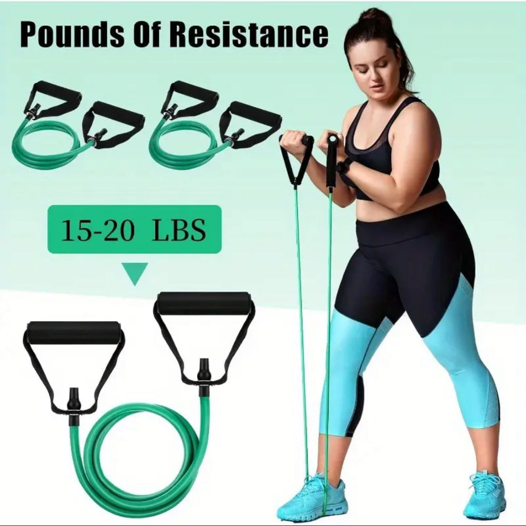 15 lbs Adjustable Yoga Resistance Bands with Handles