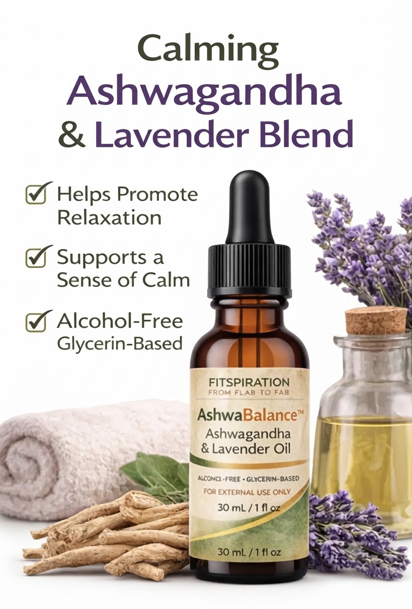 AshwaBalance™ Calming Botanical Oil – Ashwagandha & Lavender Topical Blend
